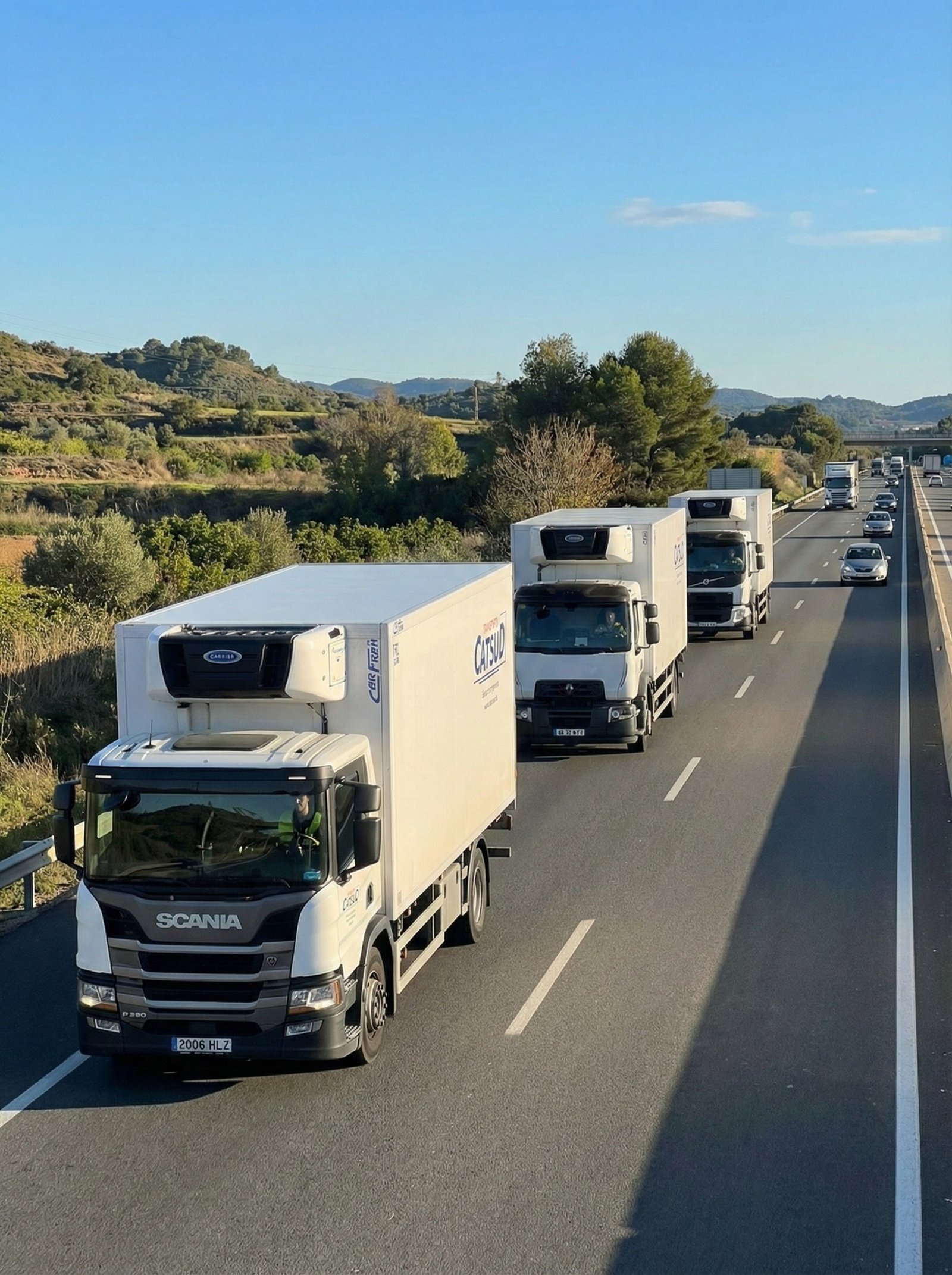 Camiones de Catsud en autopista